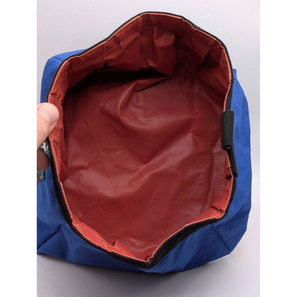 LL Bean Packaway Travel Dog Tote Bag Bowl Blue Canvas Portable Water Food Dish - Picture 6 of 6